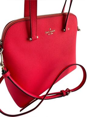 Kate Spade New York Hot Pink Maise Dome Saffiano Leather Crossbody Satchel Purse